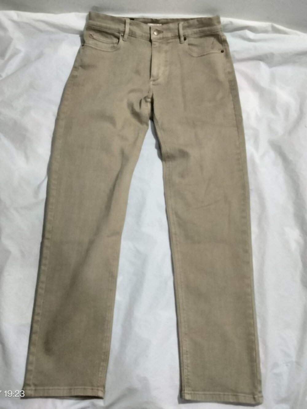 Marine Layer Mens 30x32 5 Pocket Athletic Fit Twill Pants Tan Khaki Style 14994